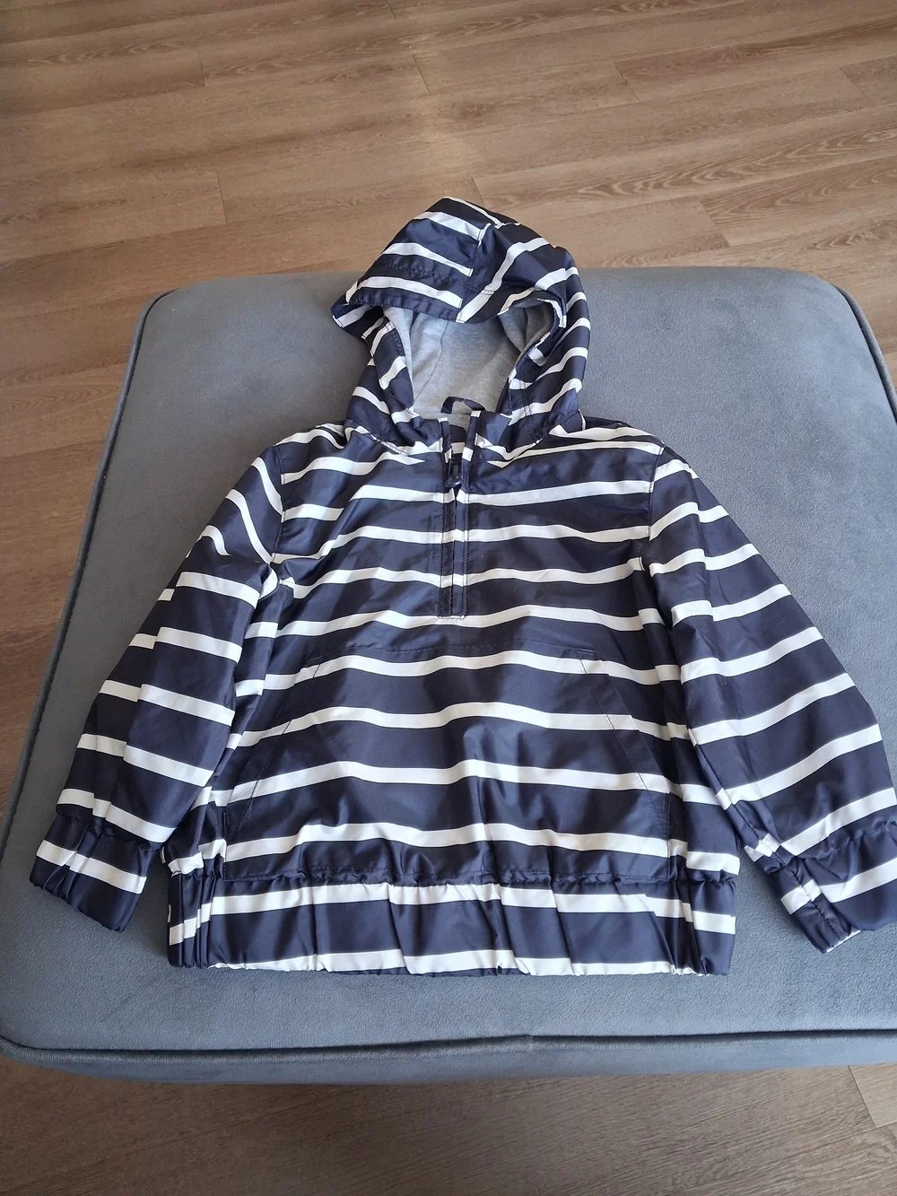 GAP Navy and White Striped Hooded Pullover